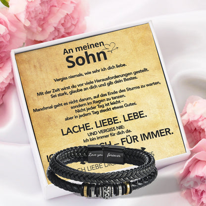 An meinen Sohn - Ich liebe Dich - Lederarmband