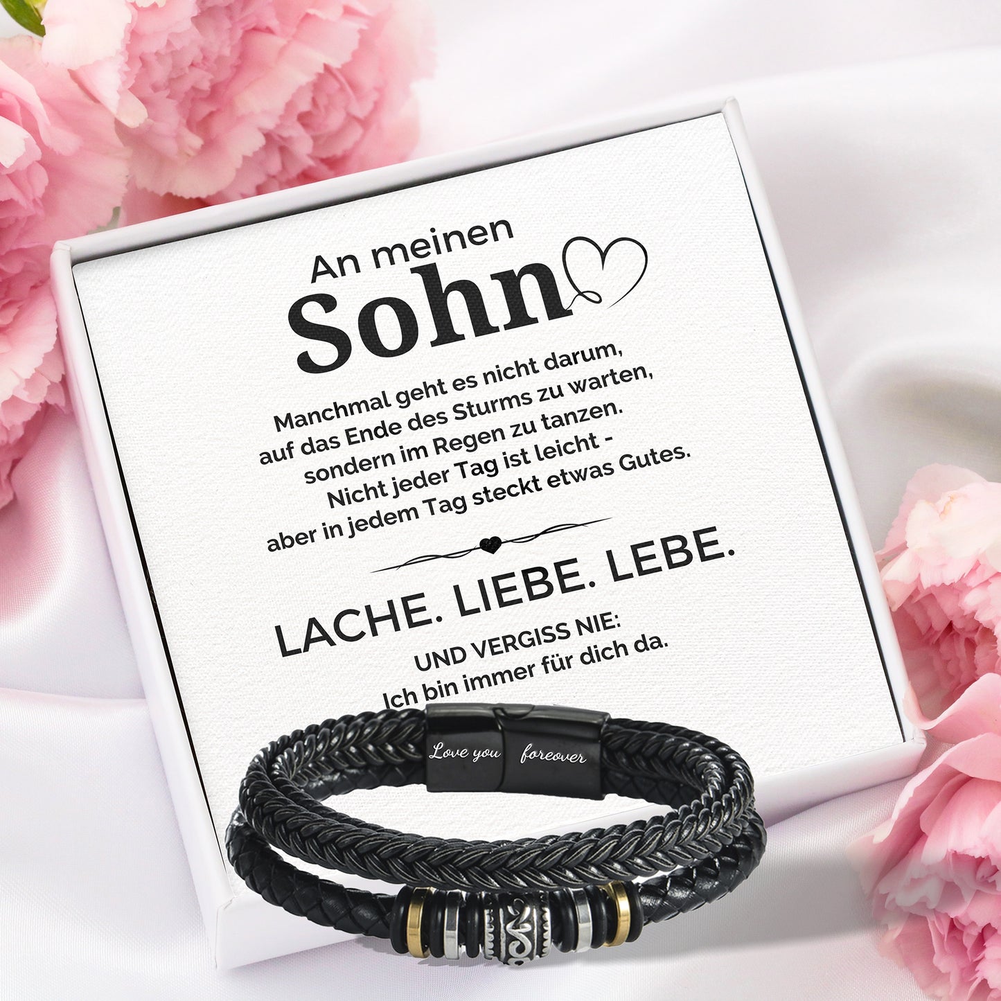 An meinen Sohn - Liebe - Lederarmband