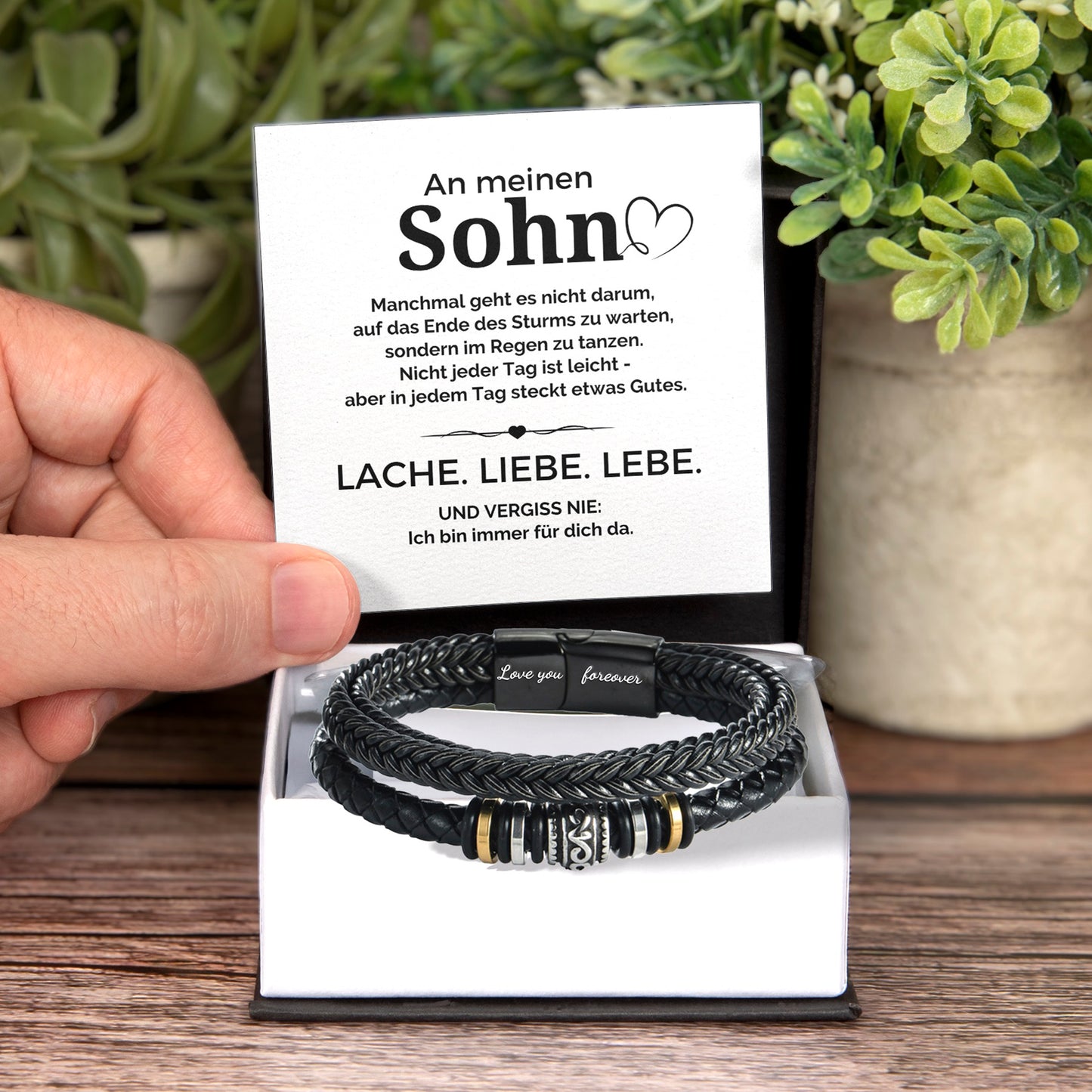 An meinen Sohn - Liebe - Lederarmband