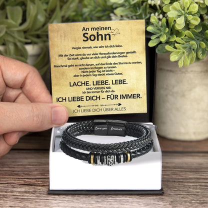 An meinen Sohn - Ich liebe Dich - Lederarmband