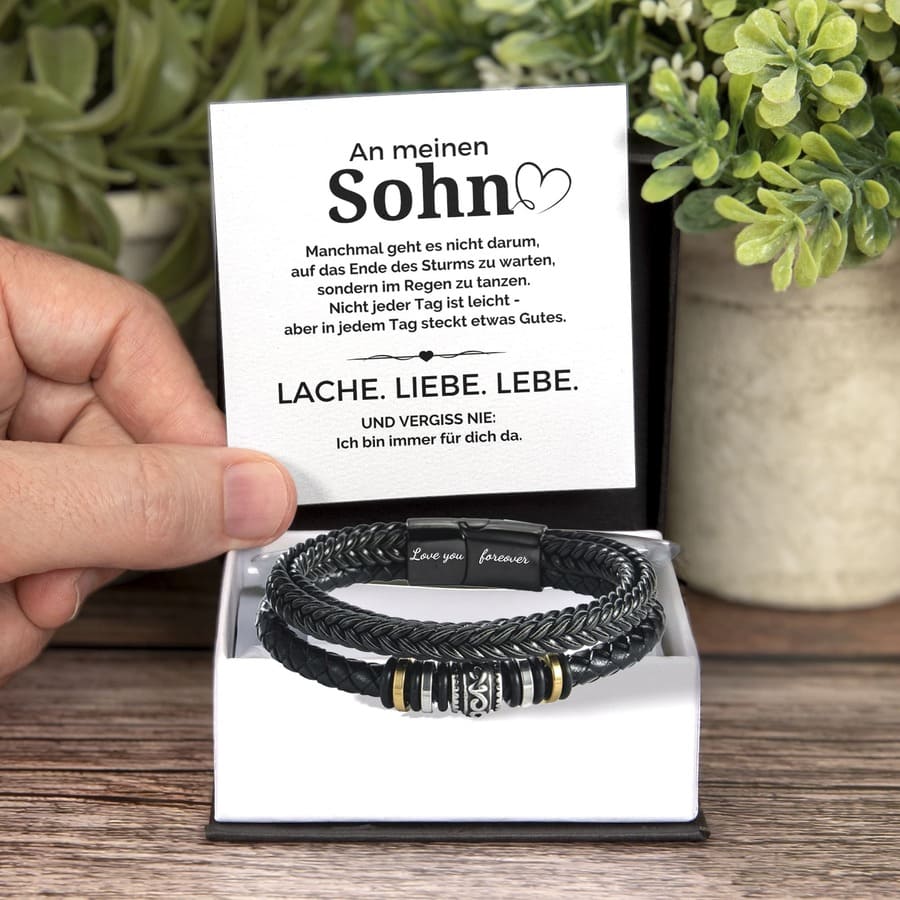 An meinen Sohn - Liebe - Lederarmband
