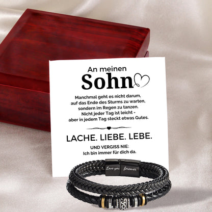 An meinen Sohn - Liebe - Lederarmband