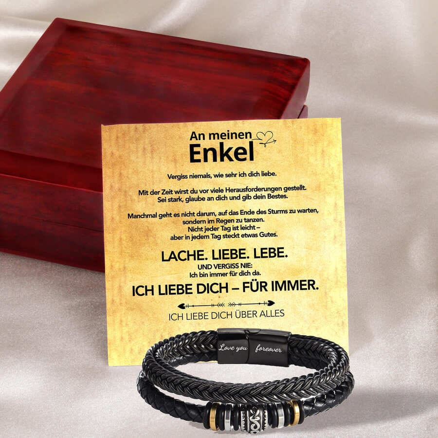 An meinen Enkel - Vergiss niemals - Lederarmband
