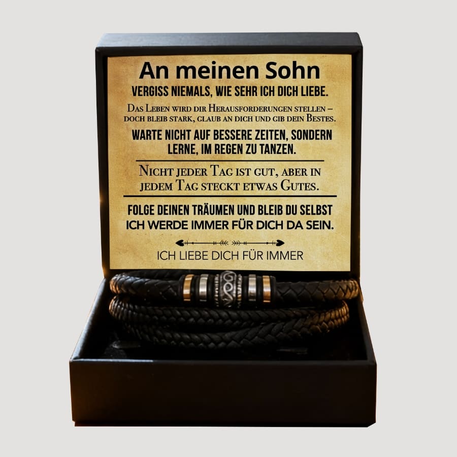 An meinen Sohn - Vergiss niemals - Lederarmband