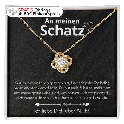 Für meinen Schatz – Knotenanhänger in 14k Weißgold / 18k Gelbgold Veredelung