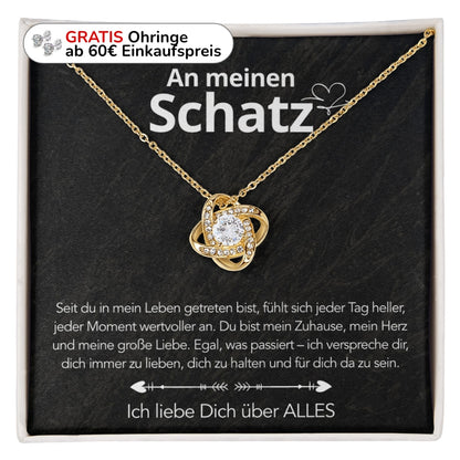 Für meinen Schatz – Knotenanhänger in 14k Weißgold / 18k Gelbgold Veredelung