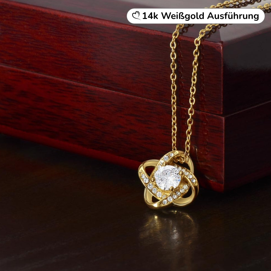 Für meinen Schatz – Knotenanhänger in 14k Weißgold / 18k Gelbgold Veredelung