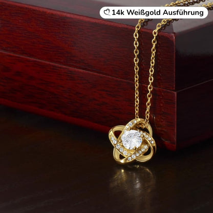 Für meinen Schatz – Knotenanhänger in 14k Weißgold / 18k Gelbgold Veredelung