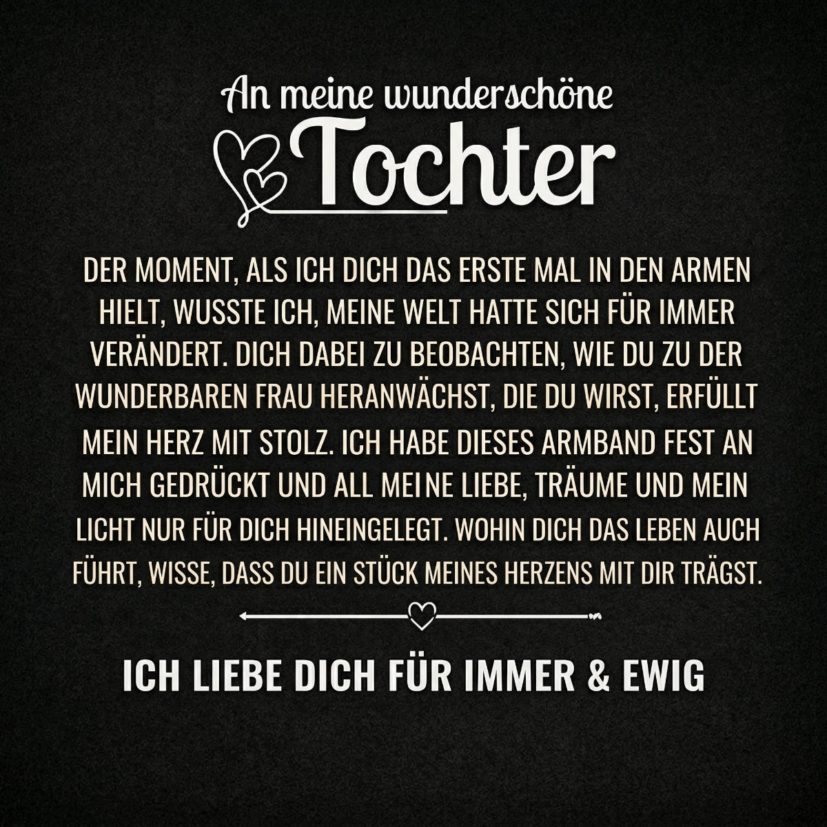 An meine wunderschöne Tochter – Unendliches Herz-Armband
