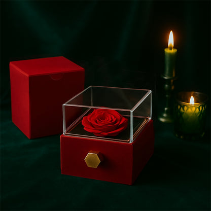 An meine Schwester – Ewige Rose mit Herzschmuck & liebevoller Karte