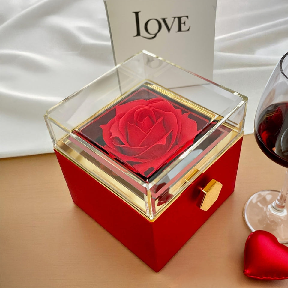 An meine Schwester – Ewige Rose mit Herzschmuck & liebevoller Karte