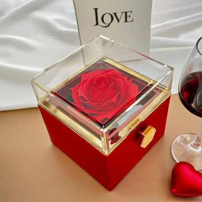 An meine Schwester – Ewige Rose mit Herzschmuck & liebevoller Karte