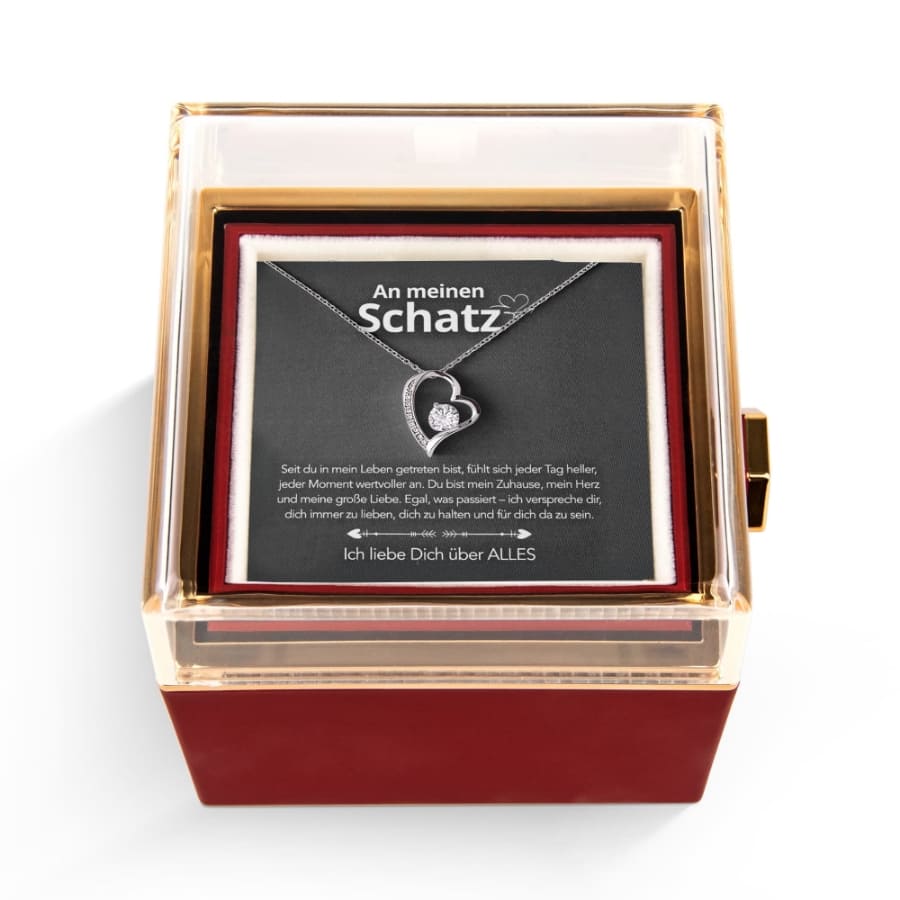 An meinen Schatz – Ewige Rose mit Herzschmuck & liebevoller Karte
