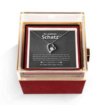 An meinen Schatz – Ewige Rose mit Herzschmuck & liebevoller Karte
