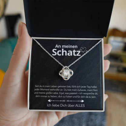 Für meinen Schatz – Knotenanhänger in 14k Weißgold / 18k Gelbgold Veredelung