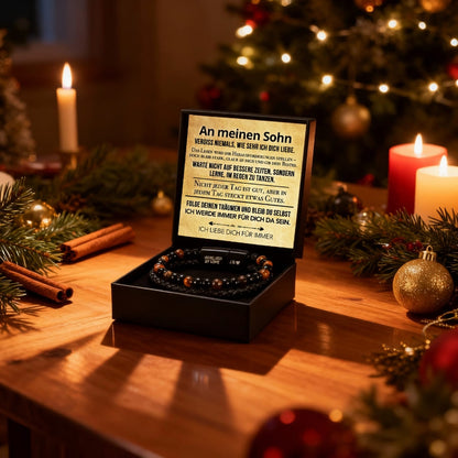 An meinen Sohn - Lederarmband mit Perlen