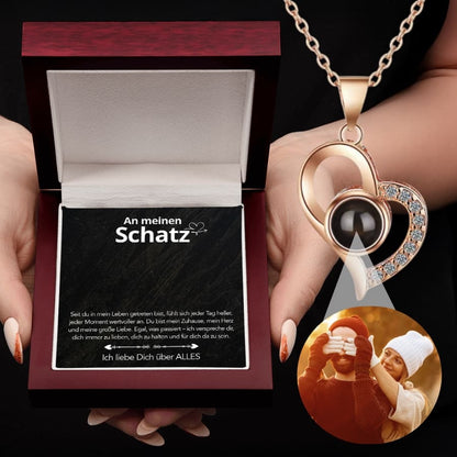 An meinen Schatz - Foto Halskette mit deinem Lieblingsbild – Schwungherz & Notiz