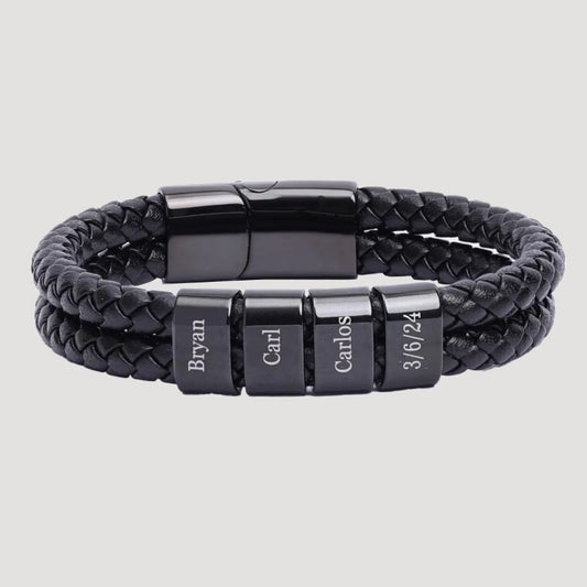 Lederarmband mit Gravur-Elementen