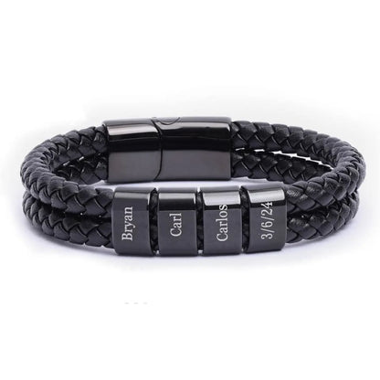 Lederarmband mit Gravur-Elementen
