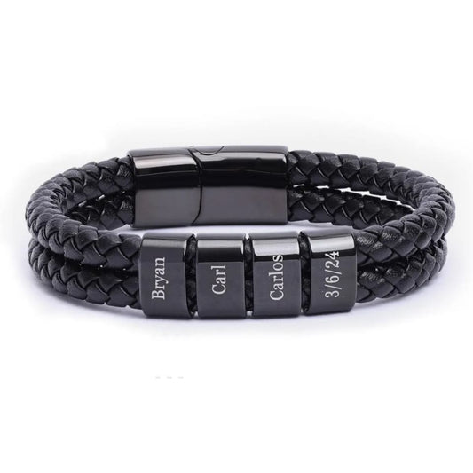Lederarmband mit Gravur-Elementen