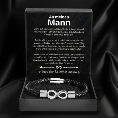 An meinen Mann – Personalisiertes Infinity Armband mit Gravur