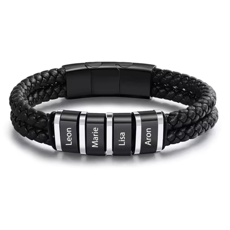 Lederarmband mit Gravur-Elementen