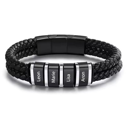 Lederarmband mit Gravur-Elementen