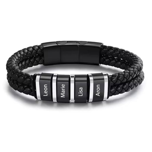 Lederarmband mit Gravur-Elementen