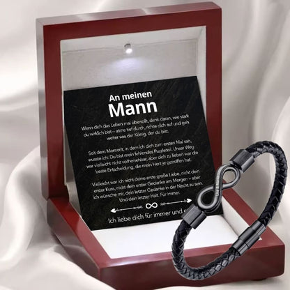 An meinen Mann – Personalisiertes Infinity Armband mit Gravur
