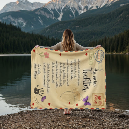 An meine Tochter - Kuscheldecke mit liebevoller Botschaft