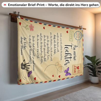 An meine Tochter - Kuscheldecke mit liebevoller Botschaft