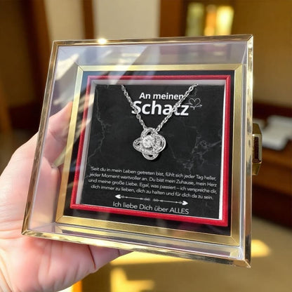 Für meinen Schatz – Ewige Rosenbox mit Knotenanhänger & liebevoller Karte