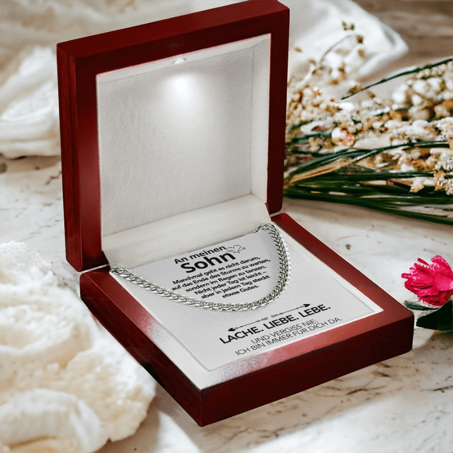 An meinen Sohn - Curb Chain mit liebevoller Notiz