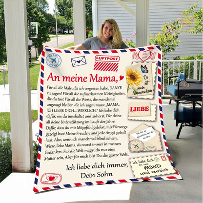 An meine Mama - Kuscheldecke mit liebevoller Botschaft