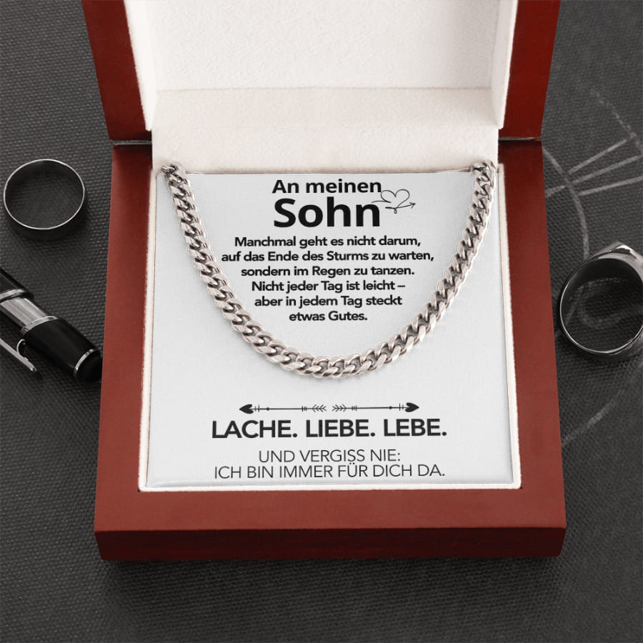 An meinen Sohn - Curb Chain mit liebevoller Notiz