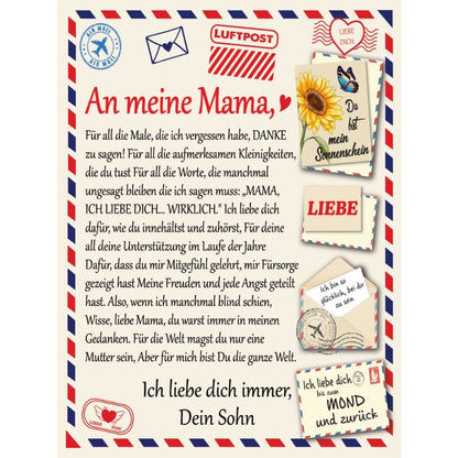 An meine Mama - Kuscheldecke mit liebevoller Botschaft