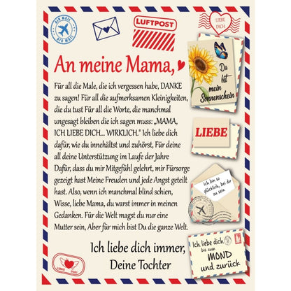 An meine Mama - Kuscheldecke mit liebevoller Botschaft
