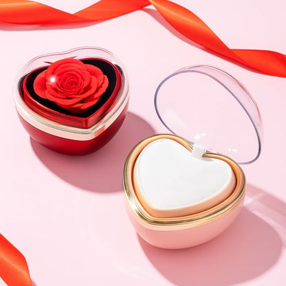 Herzförmige Rosenbox – Herzanhänger in 14k Weißgold Veredelung