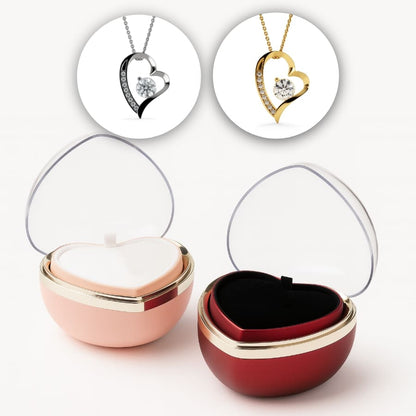 Herzförmige Rosenbox – Herzanhänger in 14k Weißgold Veredelung
