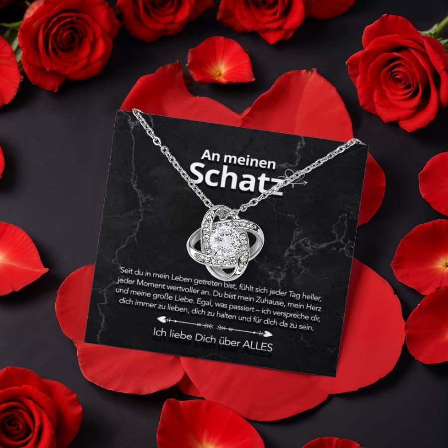 Für meinen Schatz – Ewige Rosenbox mit Knotenanhänger & liebevoller Karte