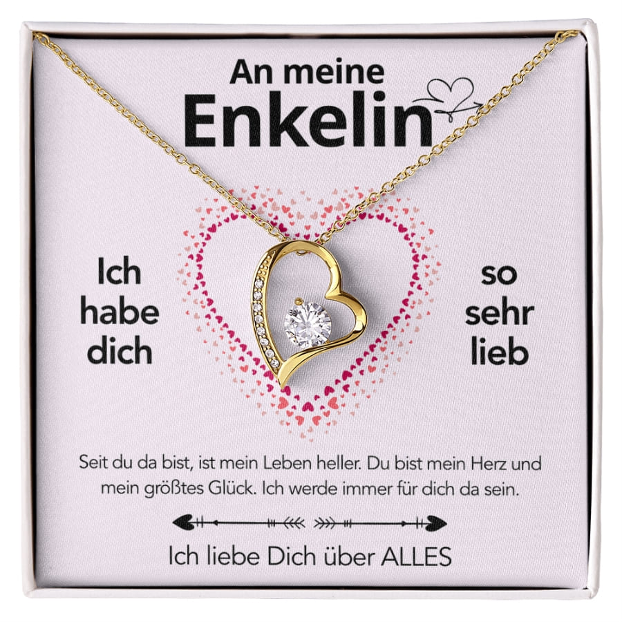An meine Enkelin - Herzhalskette mit liebevoller Notiz