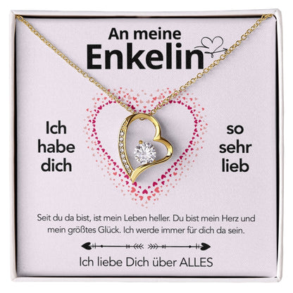 An meine Enkelin - Herzhalskette mit liebevoller Notiz