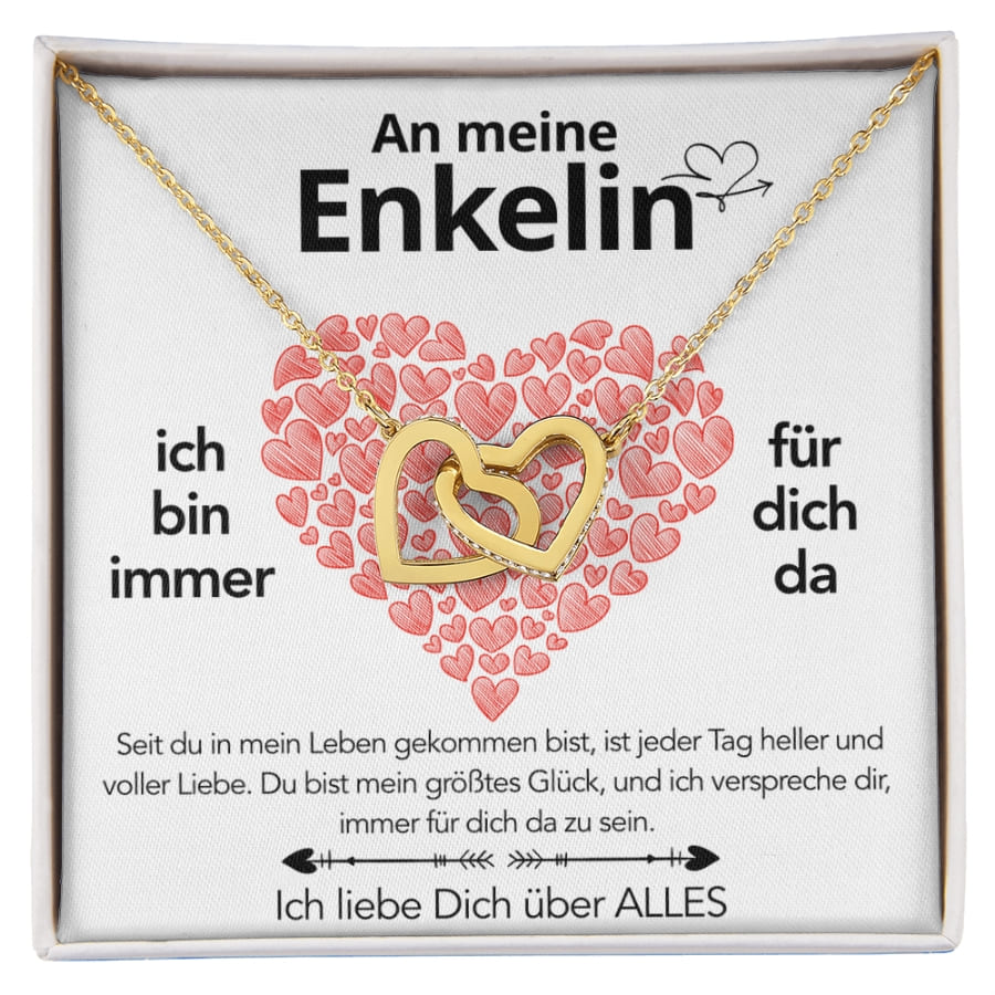 An meine Enkelin - Doppelherz-Halskette mit liebevoller Notiz