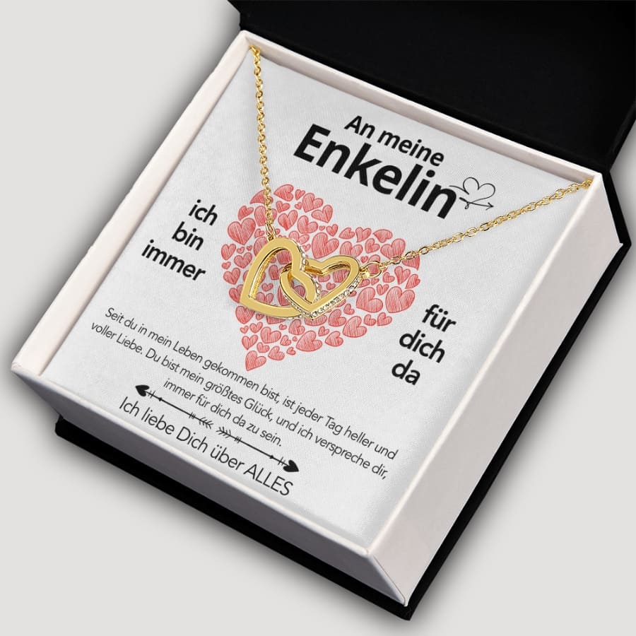 An meine Enkelin - Doppelherz-Halskette mit liebevoller Notiz