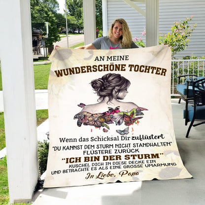 An meine wunderschöne Tochter - Kuscheldecke mit liebevoller Botschaft