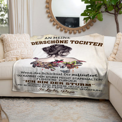 An meine wunderschöne Tochter - Kuscheldecke mit liebevoller Botschaft