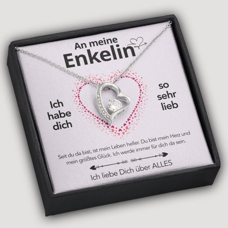 An meine Enkelin - Herzhalskette mit liebevoller Notiz