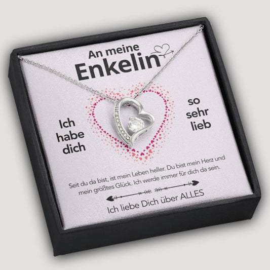 An meine Enkelin - Herzhalskette mit liebevoller Notiz