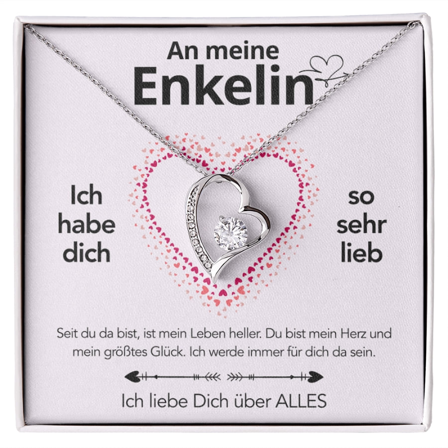 An meine Enkelin - Herzhalskette mit liebevoller Notiz