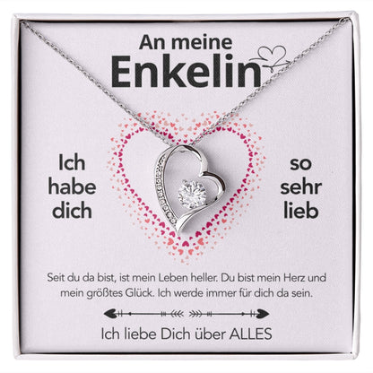 An meine Enkelin - Herzhalskette mit liebevoller Notiz